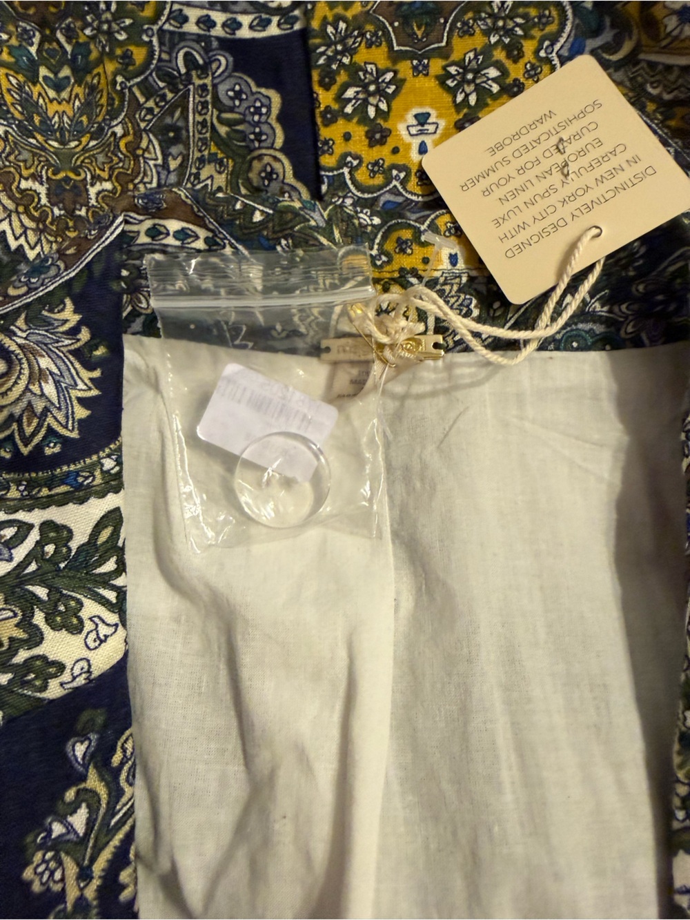 New MAGASCHONI LUXE Blazer Jacket POCKETS Lined Paisley Linen Large MSRP $228 - Picture 11 of 11